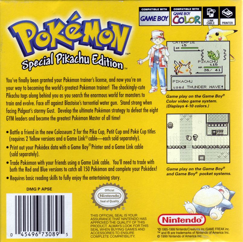 Pokemon Yellow Version: Special Pikachu Edition - Game Boy, Game Boy Color