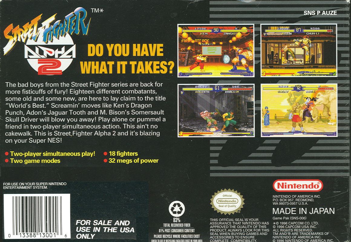 Street Fighter Alpha 2 - Super Nintendo