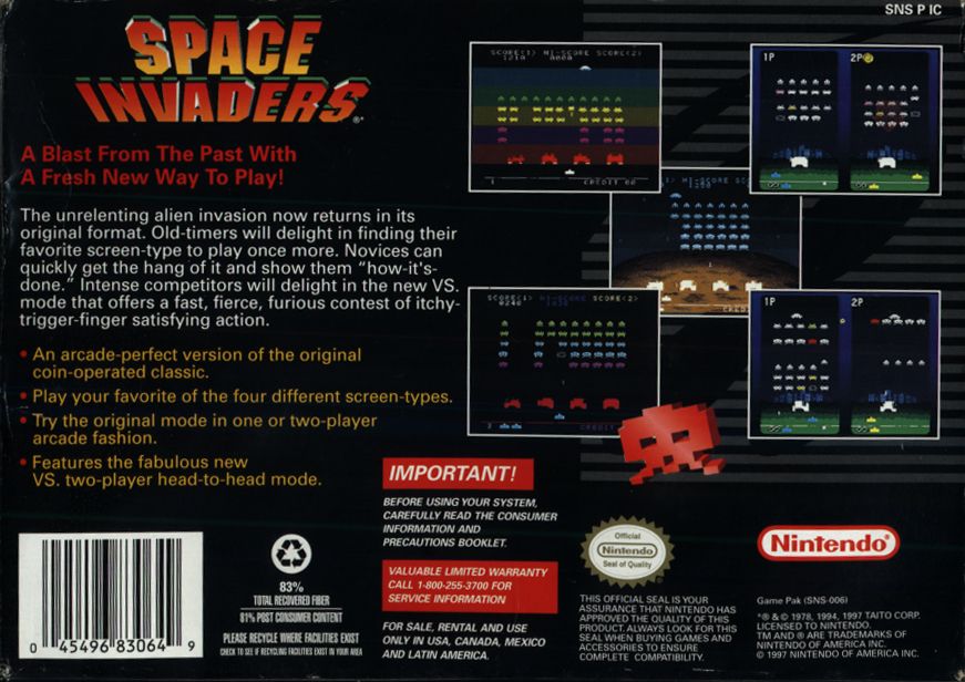 Space Invaders - Super Nintendo