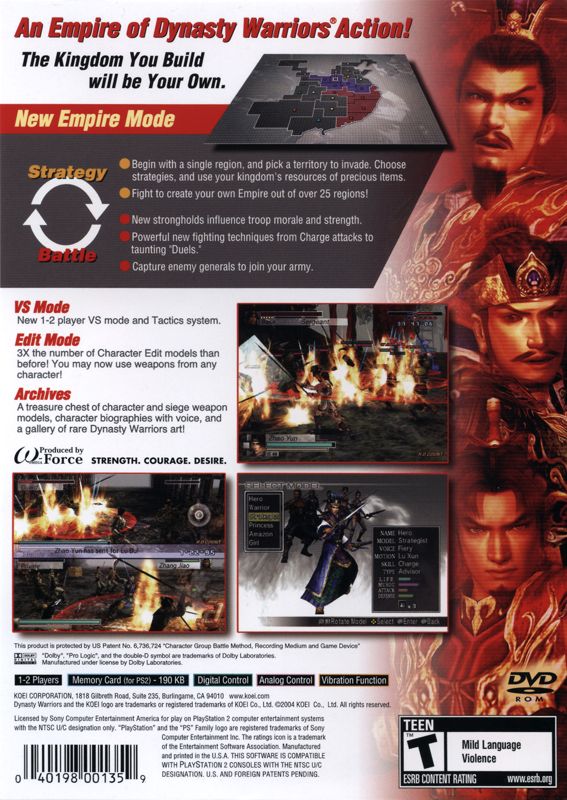 Dynasty Warriors 4: Empires - PlayStation 2
