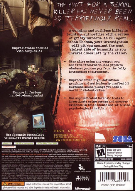 Condemned: Criminal Origins - Xbox 360