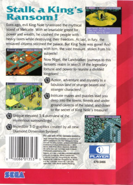 Landstalker: Treasures of King Nole - SEGA Genesis