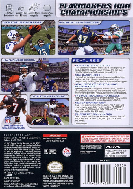 Madden NFL 2004 - GameCube
