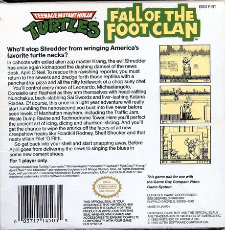Teenage Mutant Ninja Turtles: Fall of the Foot Clan - Game Boy