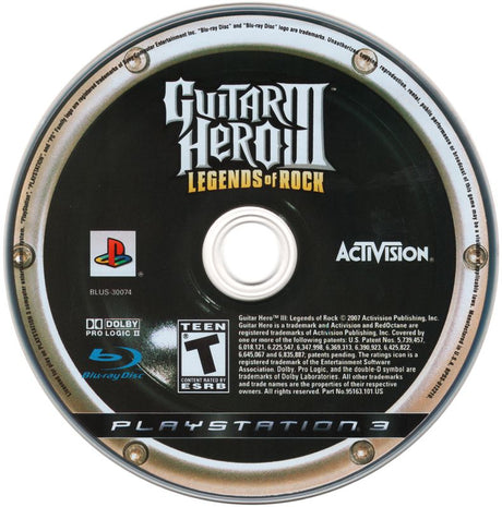 Guitar Hero III: Legends of Rock - PlayStation 3