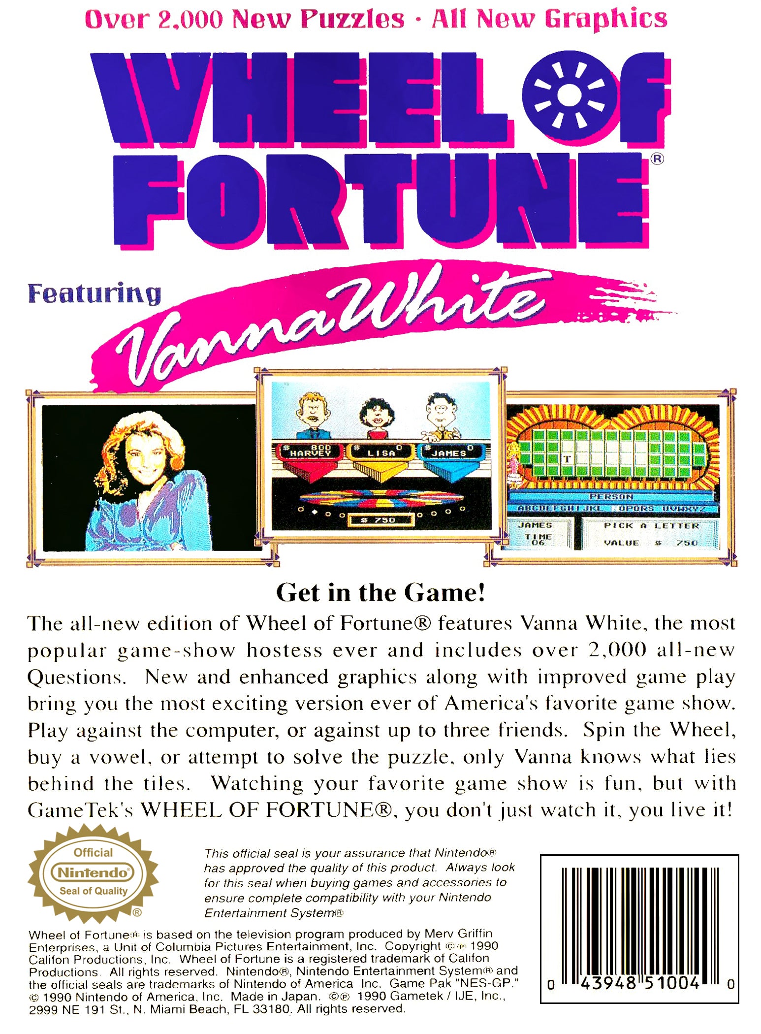 Wheel of Fortune: Featuring Vanna White - NES
