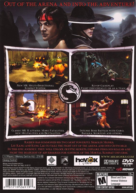 Mortal Kombat: Shaolin Monks - PlayStation 2