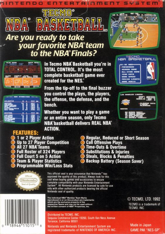 Tecmo NBA Basketball - NES