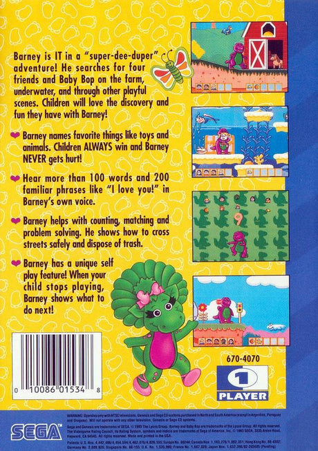 Barney's Hide & Seek Game - SEGA Genesis