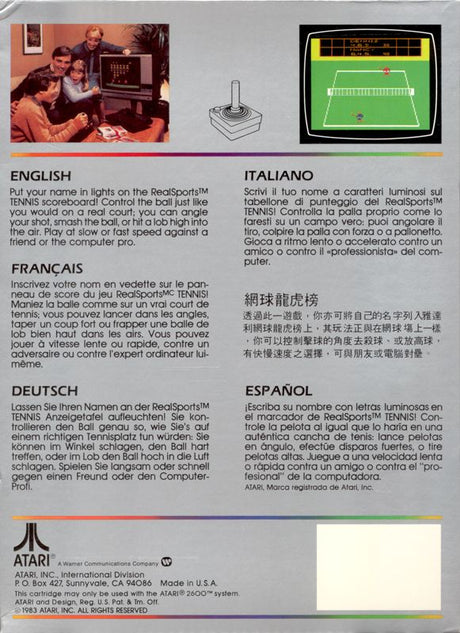RealSports Tennis - Atari 2600