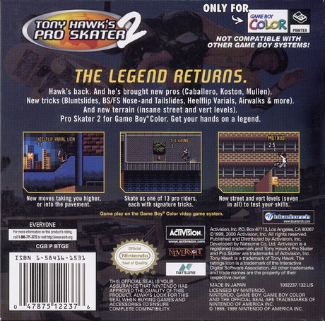 Tony Hawk's Pro Skater 2 - Game Boy Color