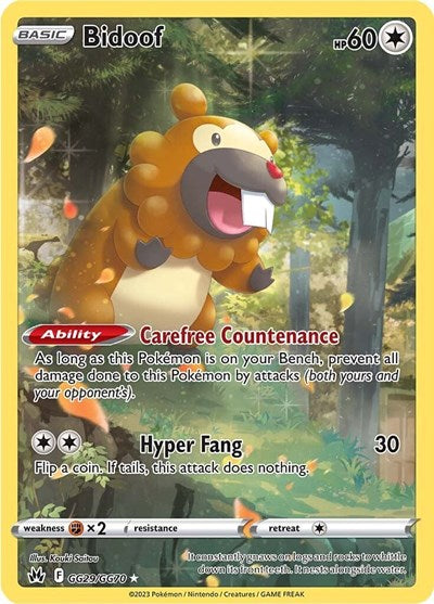 Bidoof (GG29/GG70) [SWSH: Crown Zenith: Galarian Gallery]