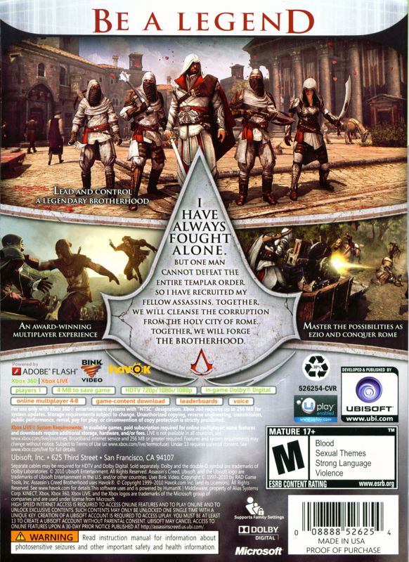Assassin's Creed: Brotherhood - Xbox 360