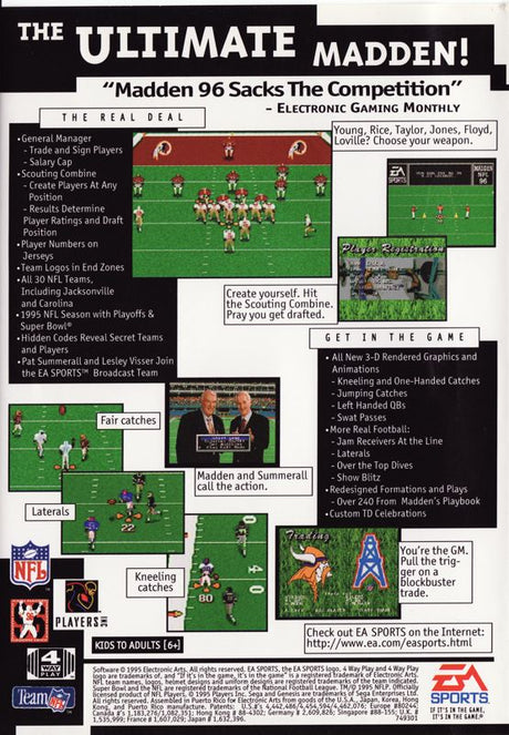 Madden NFL '96 - SEGA Genesis