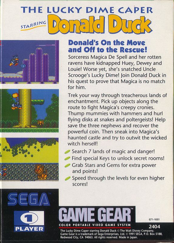 The Lucky Dime Caper starring Donald Duck - SEGA Game Gear