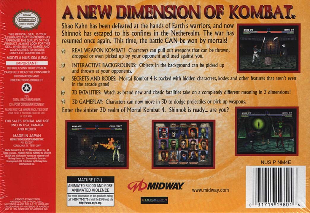 Mortal Kombat 4 - Nintendo 64