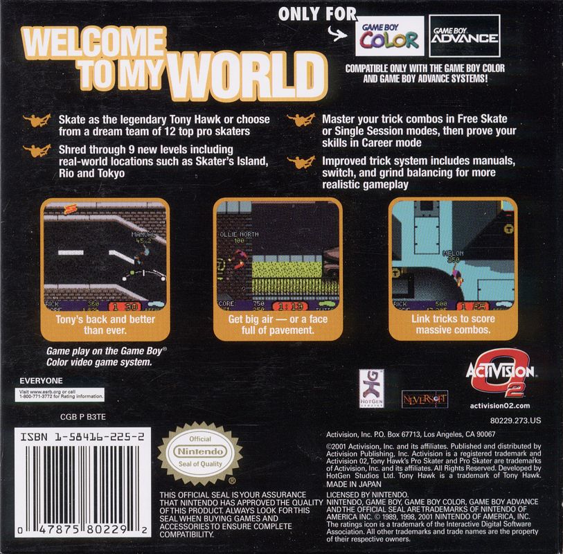 Tony Hawk's Pro Skater 3 - Game Boy Color