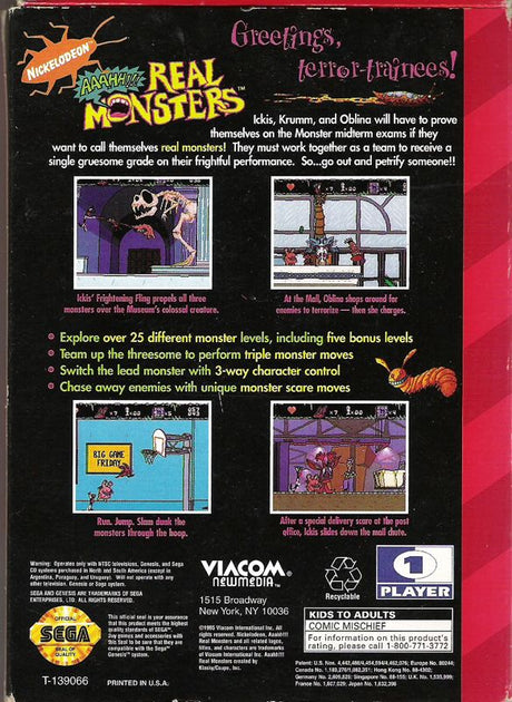 Aaahh!!! Real Monsters - SEGA Genesis