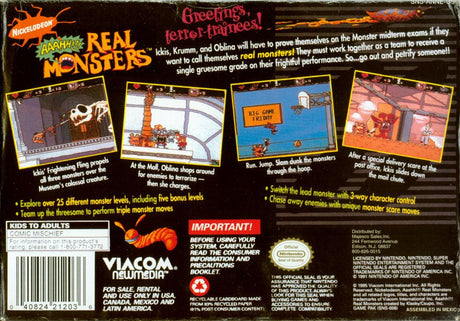 Aaahh!!! Real Monsters - Super Nintendo