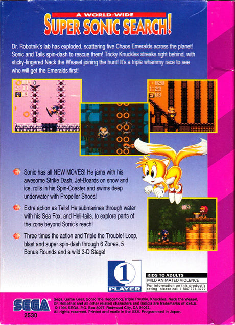 Sonic the Hedgehog: Triple Trouble - SEGA Game Gear