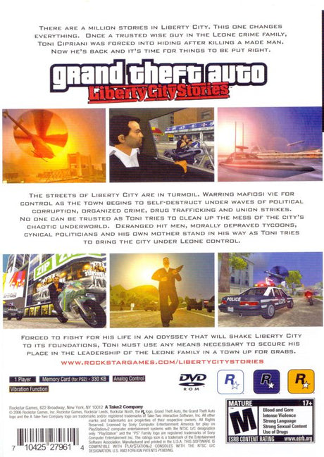 Grand Theft Auto: Liberty City Stories - PlayStation 2