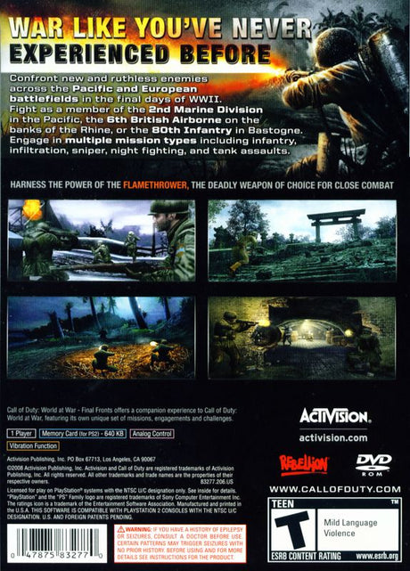 Call of Duty: World at War - Final Fronts - PlayStation 2