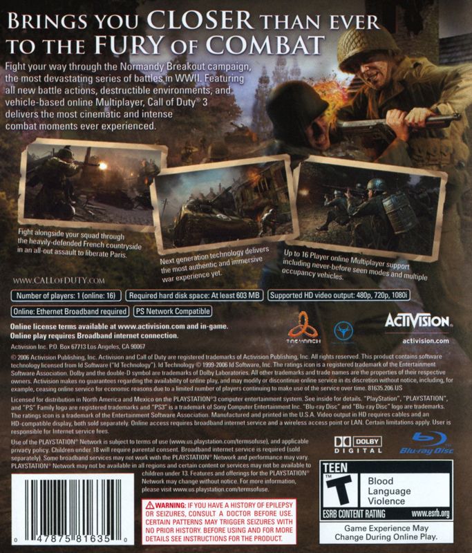 Call of Duty 3 - PlayStation 3