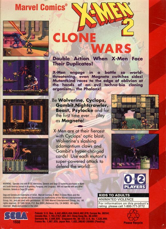 X-Men 2: Clone Wars - SEGA Genesis