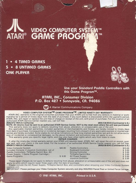 Night Driver - Atari 2600