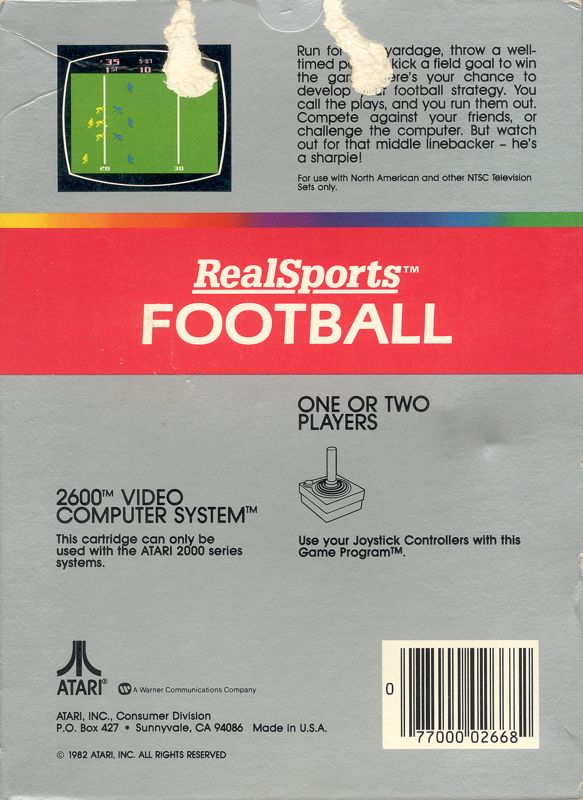 RealSports Football - Atari 2600