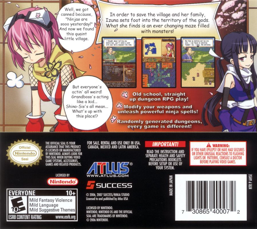 Izuna Legend of the Unemployed Ninja - Nintendo DS