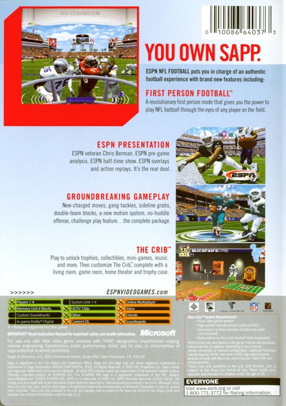 ESPN NFL Football 2K4 - Xbox