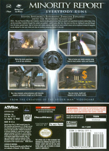 Minority Report: Everybody Runs - GameCube