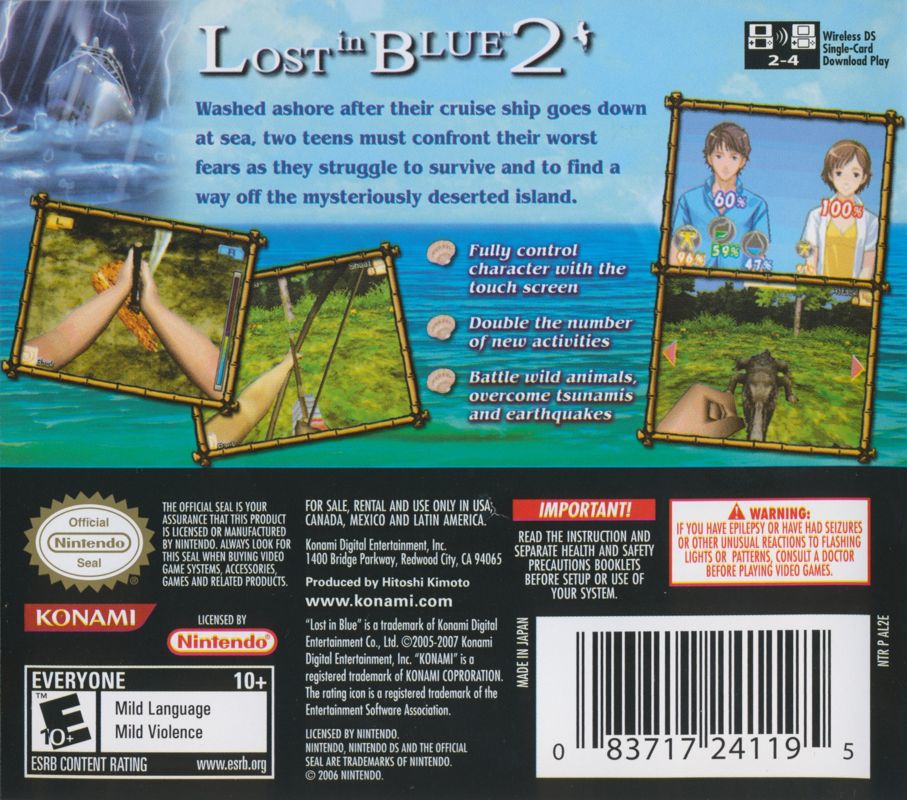 Lost in Blue 2  - Nintendo DS