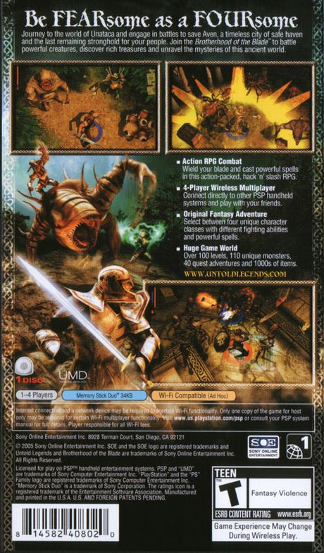 Untold Legends: Brotherhood of the Blade - PSP