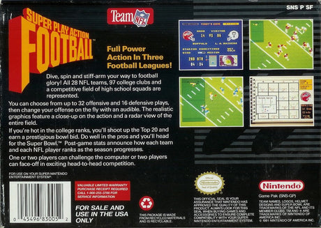 Super Play Action Football - Super Nintendo