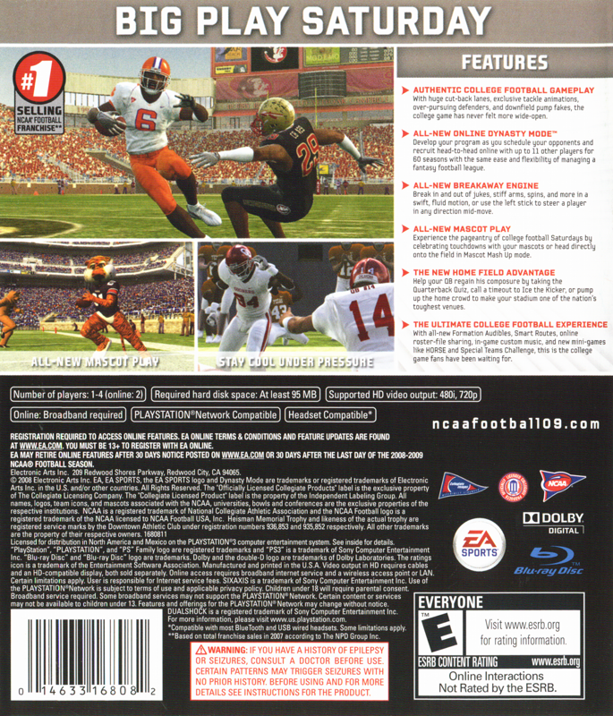 NCAA Football 09 - PlayStation 3