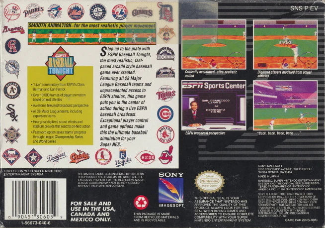 ESPN Baseball Tonight - Super Nintendo