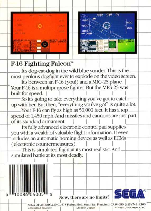 F-16 Fighting Falcon - Sega Master System