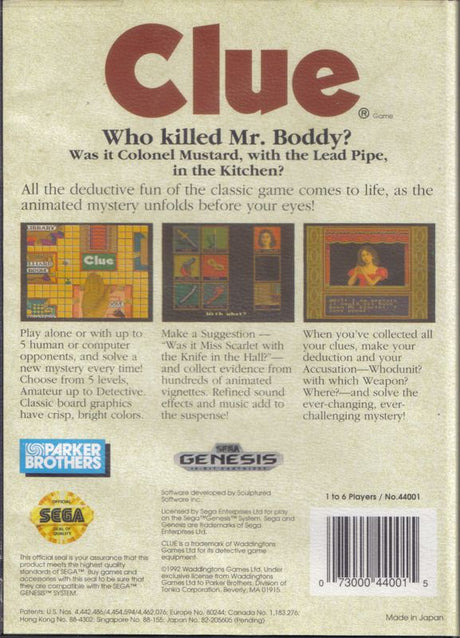 Clue - SEGA Genesis
