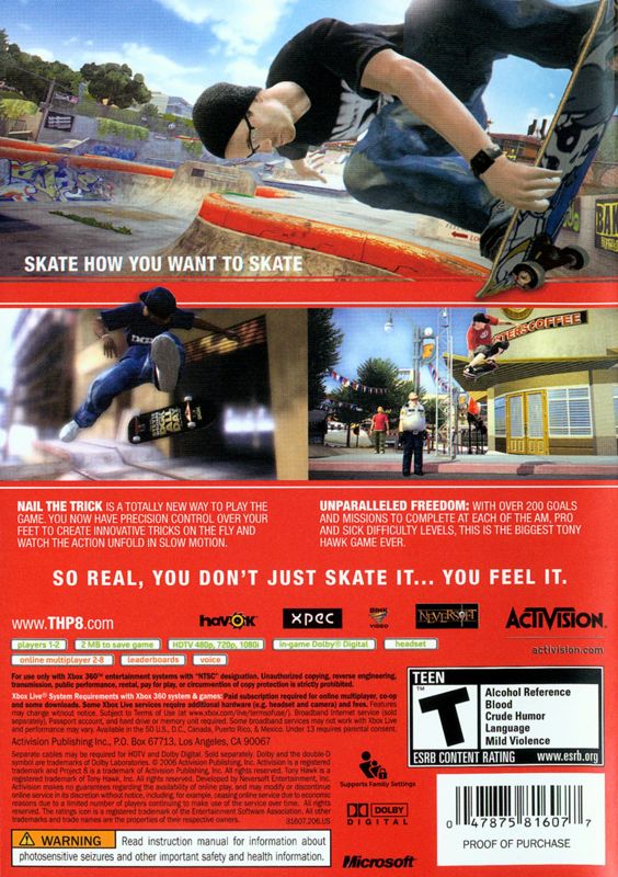Tony Hawk's Project 8 - Xbox 360