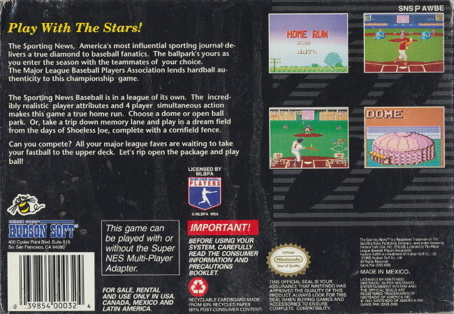 The Sporting News Baseball - Super Nintendo