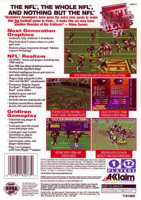 NFL Quarterback Club 97 - Sega Saturn