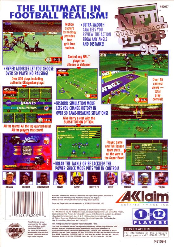 NFL Quarterback Club 96 - SEGA Saturn