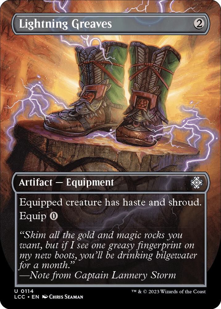 Lightning Greaves (Borderless) (114) [Commander: The Lost Caverns of Ixalan]