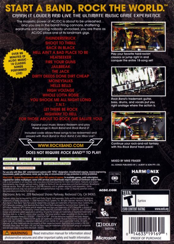 Rock Band: AC/DC Live Track Pack - Xbox 360