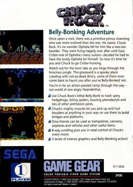 Chuck Rock - SEGA Game Gear