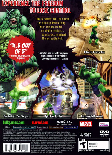 The Incredible Hulk: Ultimate Destruction - PlayStation 2