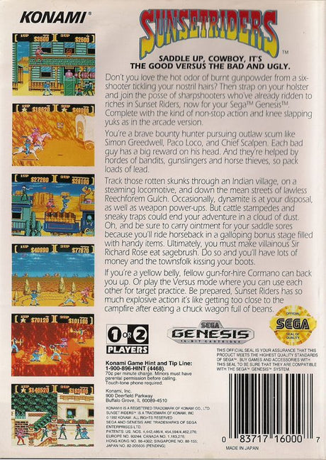 Sunset Riders - SEGA Genesis