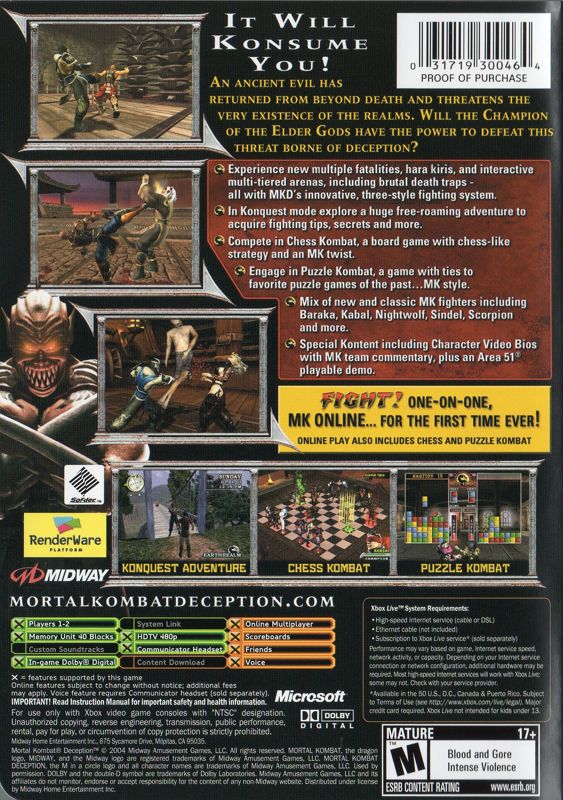 Mortal Kombat: Deception - Xbox
